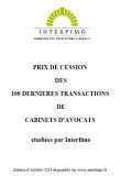 Prix de cession des cabinets d'avocats